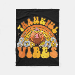 Retro Groovy Thankful Vibes Türkei Herbst Herbst a Fleecedecke