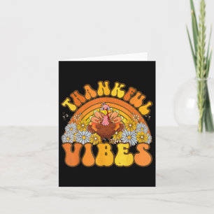 Retro Groovy Thankful Vibes Türkei Herbst Herbst a Karte