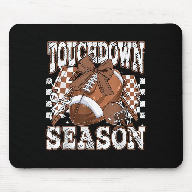 Retro Groovy Touchdown Saison Football Game Day Mousepad (Vorne)