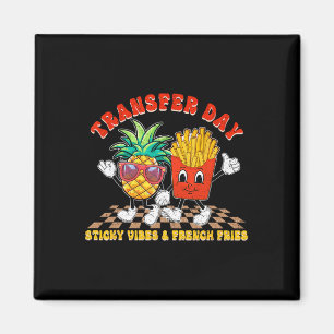 Retro Groovy Transfer Day Sticky Vibes Ivf Couple Magnet