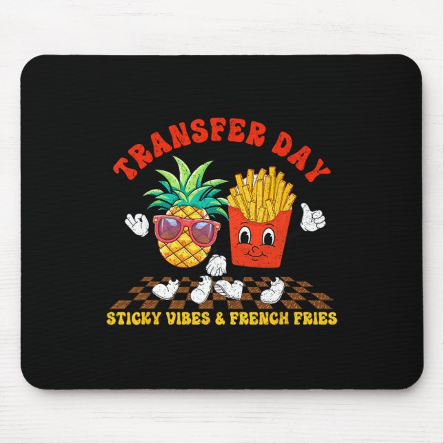 Retro Groovy Transfer Day Sticky Vibes Ivf Couple Mousepad (Vorne)