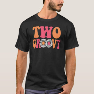 Retro Groovy Two 2. Matching Family 1. Geburtstag T-Shirt