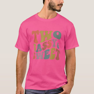 Retro Groovy Two Sassy und Sweet Birthday 2. Birt T-Shirt
