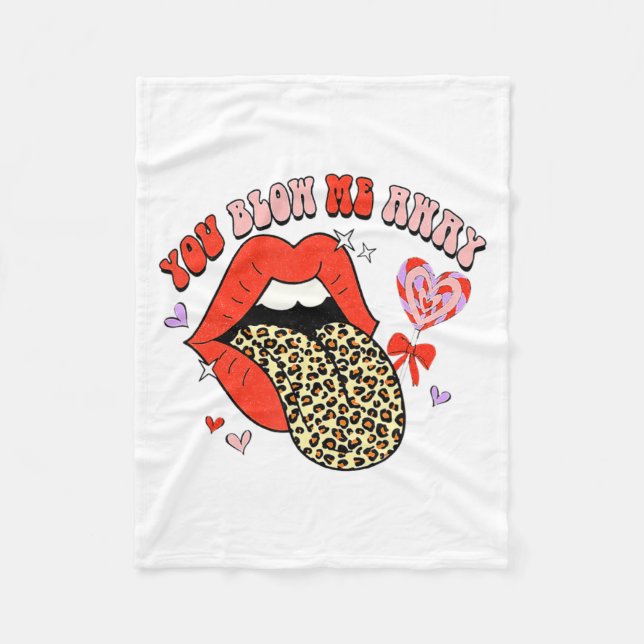 Retro Groovy Valentines Day Dress You Blow Me Away Fleecedecke (Vorderseite)