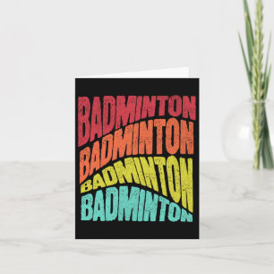 Retro Groovy Vibe Badminton Sportteam Karte