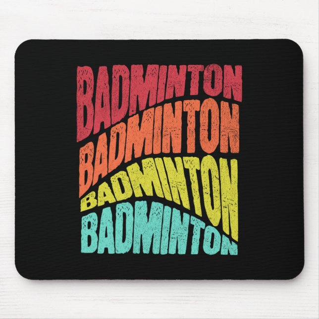 Retro Groovy Vibe Badminton Sportteam Mousepad (Vorne)