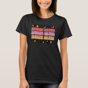 Retro Groovy Vierter Klasse Lehrer zurück T T-Shirt