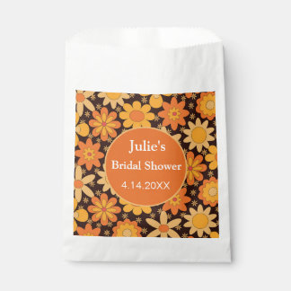 Retro Groovy vintage Blumen Orange gelb kundenspez Geschenktütchen