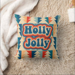 Retro Groovy Vintage Christmas Tree Holly Jolly Kissen<br><div class="desc">Ein Groovy und farbenfroh Retro Vintage Palette Weihnachtsbaum wirbelkissen.</div>