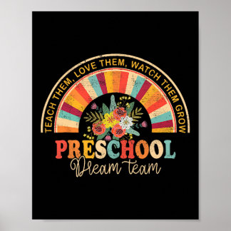 Retro Groovy Vorschul-Traumteam Zurück zur Schule  Poster