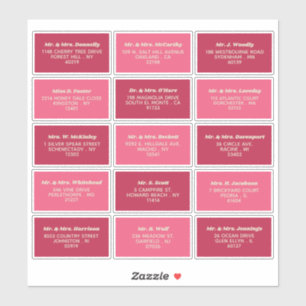 Retro Groovy Wedding individuelle Gastadresse der Aufkleber