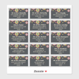 Retro Groovy Wedding individuelle Gastadresse der Aufkleber