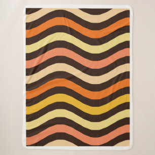 Retro Groovy Wellen Nahtloses Muster Sherpadecke