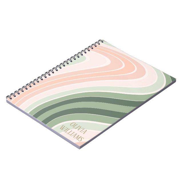 Retro Groovy Wellenmuster Notizblock (Linke Seite)