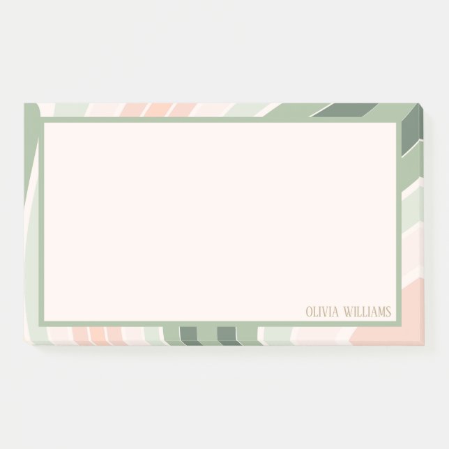Retro Groovy Wellenmuster Post-it Klebezettel (Vorderseite)