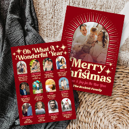 Retro Groovy What A Year In Review 12 Photo Arch Feiertagskarte