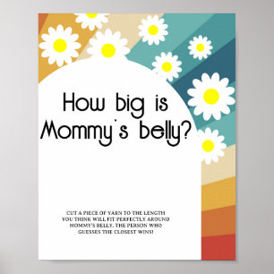 Retro Groovy - Wie groß ist Mamas Bauch Spiel Poster