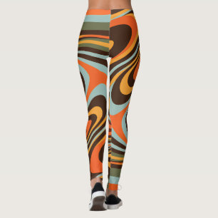 Retro Groovy Wirbelmuster 70er Jahre psychedelisch Leggings