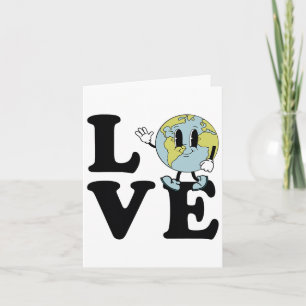 Retro Groovy World Liebe Earth Day Environmental Karte