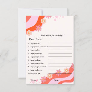 Retro Groovy wünscht sich für die Baby-Duschspielk Einladung