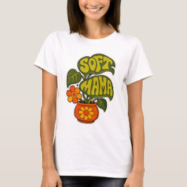 Retro Groovy Zimmerpflanze "Soft Mama" Typografie T-Shirt