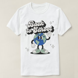 Retro Groovy Zurück zur Schule Winkender Globus-Ma T-Shirt