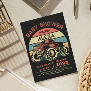 Retro großer LKW Baby Shower Einladung