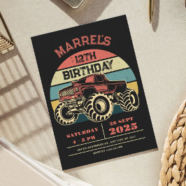 Retro Großwagen Geburtstag Einladung