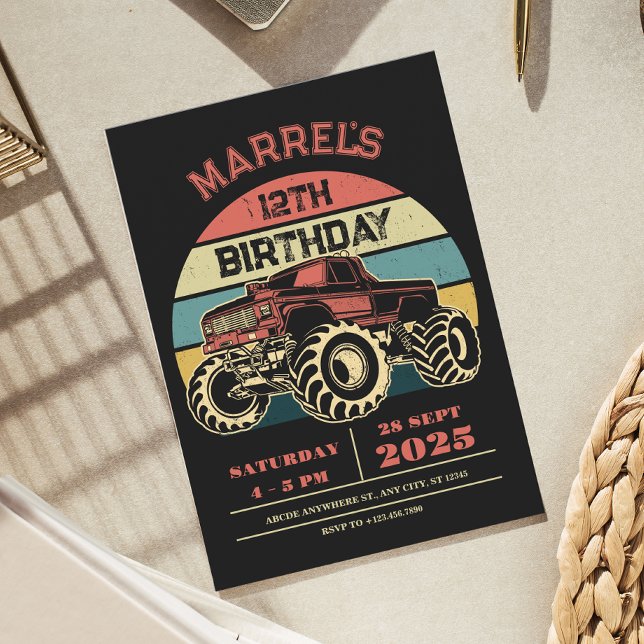 Retro Großwagen Geburtstag Einladung (Von Creator hochgeladen)