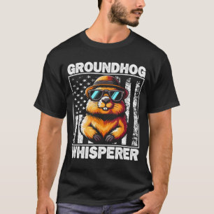 Retro Groundhog-Flüsterer Lustiger Woodchuck Groun T-Shirt