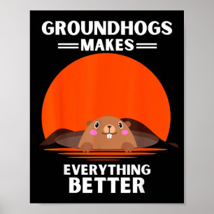 Retro Groundhog macht alles besser Vintage Poster