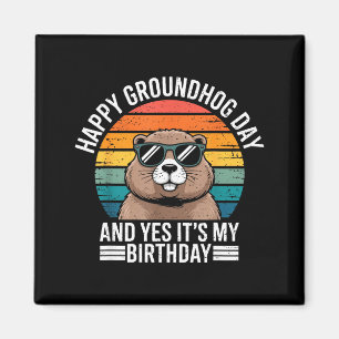 Retro Groundhog Singles Geburtstag Vintage Lustig Magnet