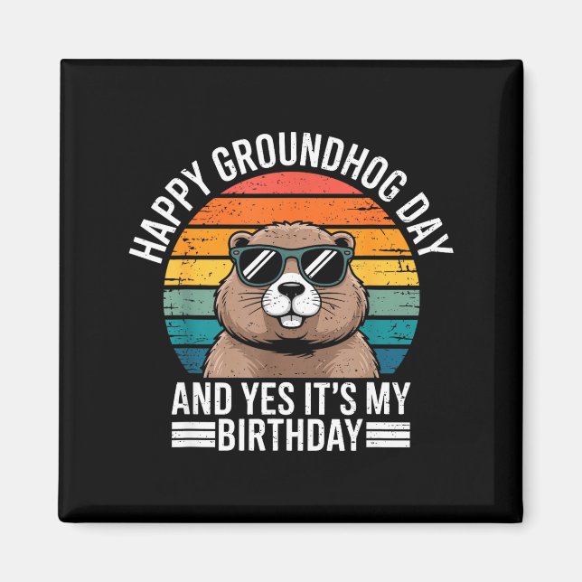 Retro Groundhog Singles Geburtstag Vintage Lustig  Magnet (Vorne)