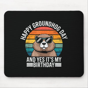 Retro Groundhog Singles Geburtstag Vintage Lustig Mousepad