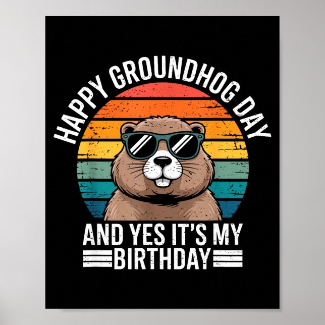 Retro Groundhog Singles Geburtstag Vintage Lustig  Poster (Vorne)