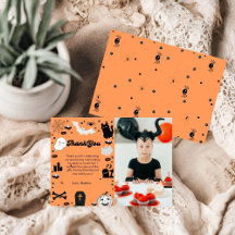 Retro Grovvvy Halloween Geburtstag Dankeschön Kart