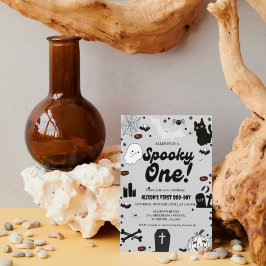 Retro Grovy Halloween Spooky 1. Geburtstag Einladung