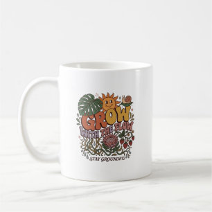 Retro Grow With The Flow Kaffeetasse Boho Botani