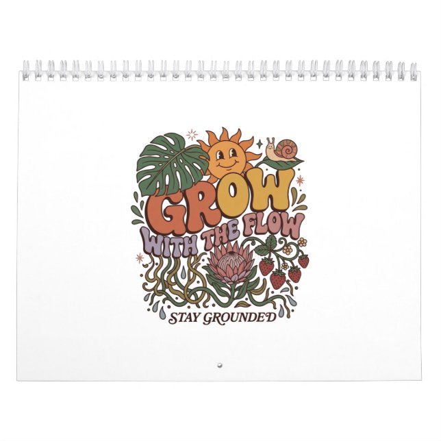 Retro Grow With The Flow Spiralblock | Boho Na Kalender (Titelbild)
