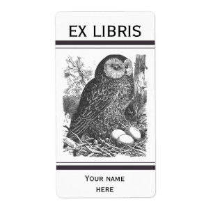 Retro-grüblerische Eulen-Zeichenbuchplatte