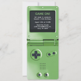 Retro-Grün-Handheld-Spiele-Geburtstags-Einladung Einladung