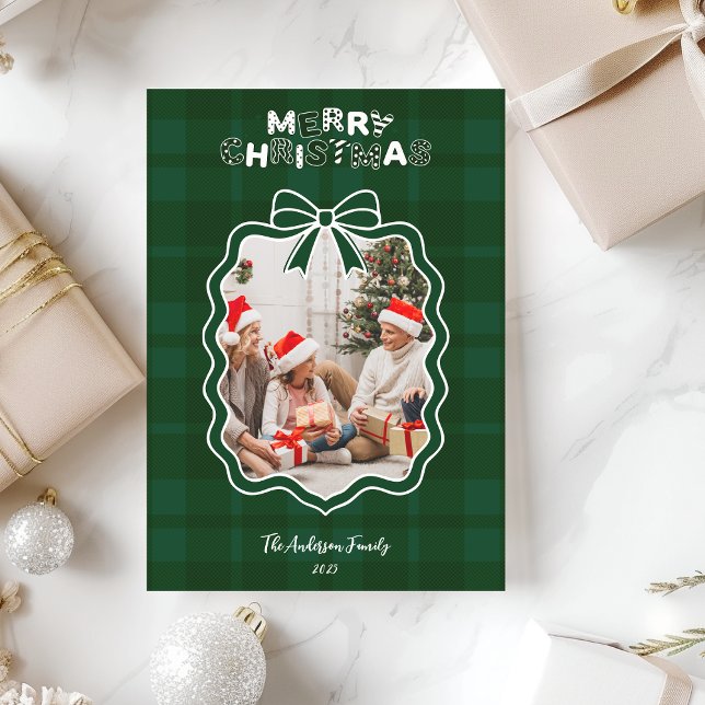 Retro Grün Kariert Whimsical Weihnachten  (Von Creator hochgeladen)