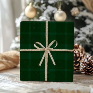 Retro-Grün Kariert Whimsical Weihnachten  Geschenkpapier