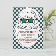Retro Grün Pink Karierter Weihnachtsmann Weihnacht