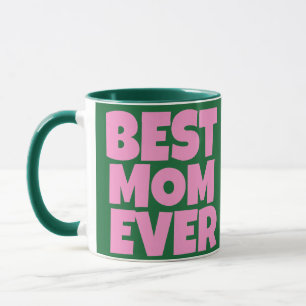 Retro Grün Pink Muttertagsfoto  Tasse