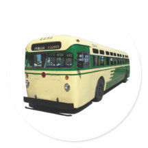 Retro Grün und Creme Sab Francisco Muni Bus Aufkle