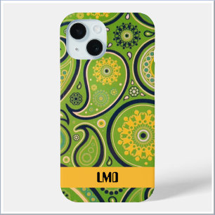 Retro Grün und Gelb Paisley-Design Case-Mate iPhone Hülle