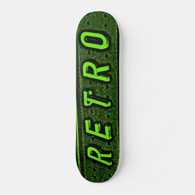 Retro - Grün und Schwarz Skateboard (Vorderseite)