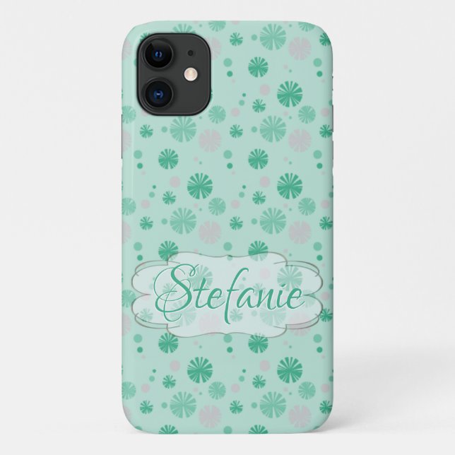 Retro-grüne Blume Case-Mate iPhone Hülle (Rückseite)