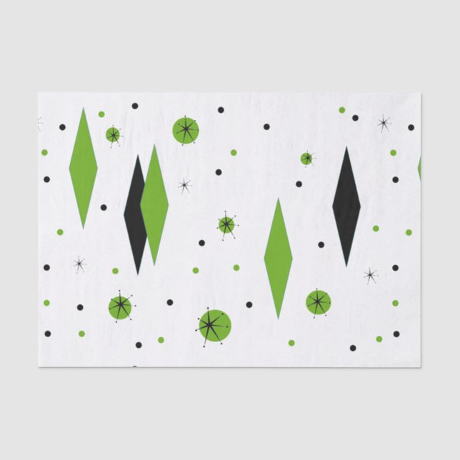 Retro grüne Diamanten u. Seidenpapier (Vorderseite)